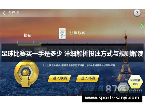 足球比赛买一手是多少 详细解析投注方式与规则解读